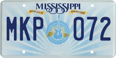MS license plate MKP072