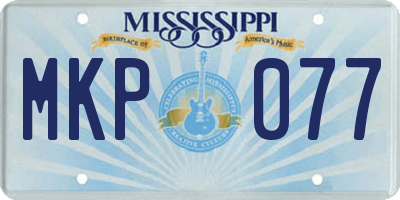 MS license plate MKP077