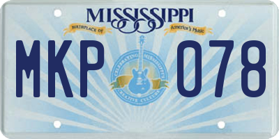 MS license plate MKP078