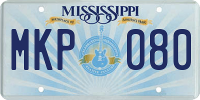 MS license plate MKP080