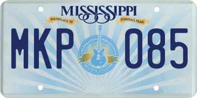 MS license plate MKP085