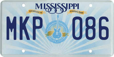 MS license plate MKP086