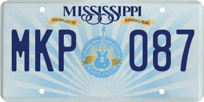 MS license plate MKP087