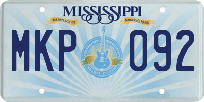 MS license plate MKP092