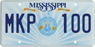 MS license plate MKP100