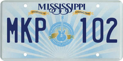 MS license plate MKP102