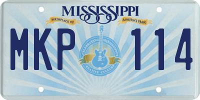 MS license plate MKP114