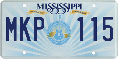 MS license plate MKP115
