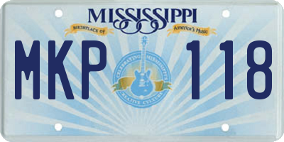 MS license plate MKP118