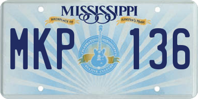 MS license plate MKP136