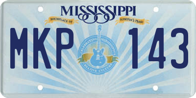 MS license plate MKP143