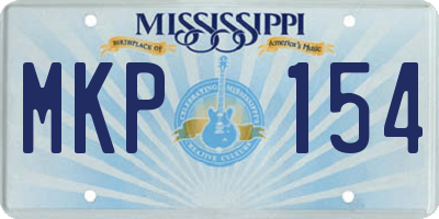 MS license plate MKP154