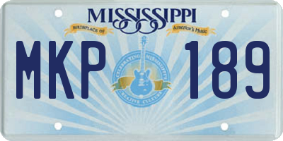 MS license plate MKP189