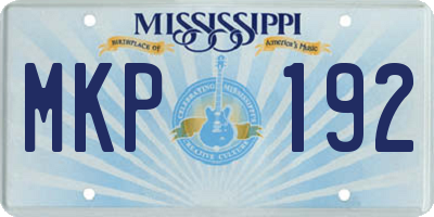 MS license plate MKP192