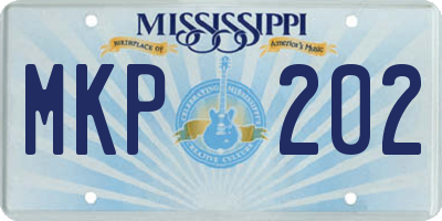 MS license plate MKP202
