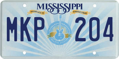 MS license plate MKP204