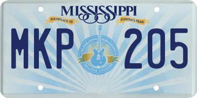 MS license plate MKP205