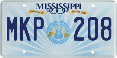 MS license plate MKP208