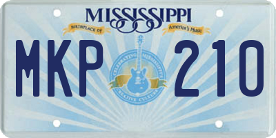 MS license plate MKP210