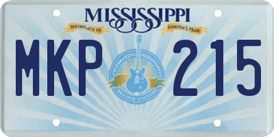 MS license plate MKP215