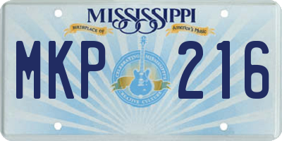 MS license plate MKP216