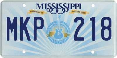 MS license plate MKP218