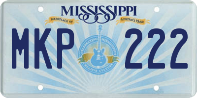 MS license plate MKP222