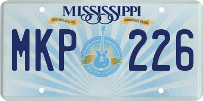MS license plate MKP226