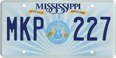 MS license plate MKP227