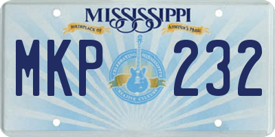 MS license plate MKP232