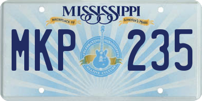 MS license plate MKP235