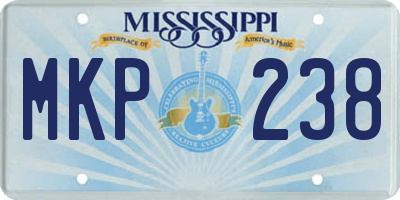 MS license plate MKP238