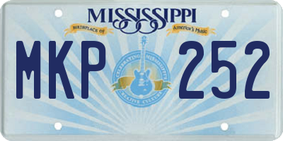MS license plate MKP252