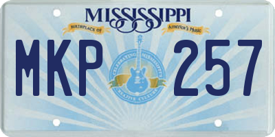 MS license plate MKP257