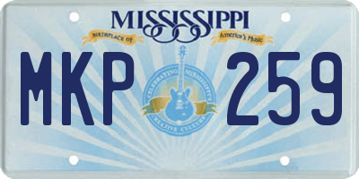 MS license plate MKP259