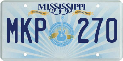 MS license plate MKP270