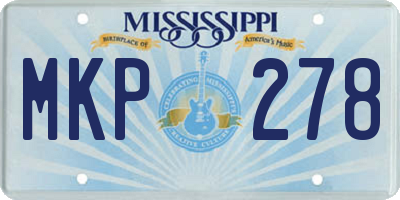 MS license plate MKP278