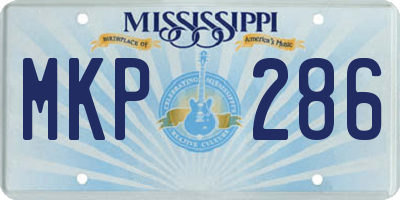 MS license plate MKP286