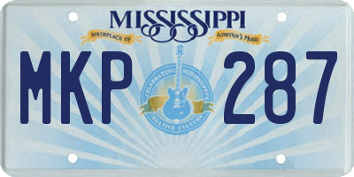 MS license plate MKP287