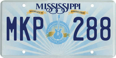 MS license plate MKP288