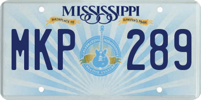MS license plate MKP289