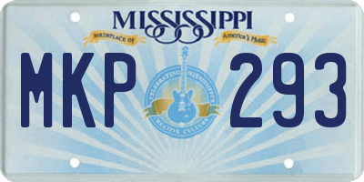 MS license plate MKP293