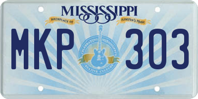 MS license plate MKP303