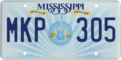 MS license plate MKP305