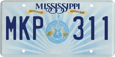 MS license plate MKP311