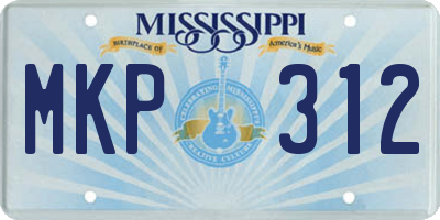 MS license plate MKP312