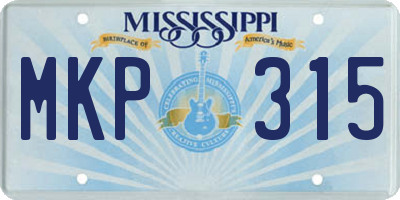 MS license plate MKP315