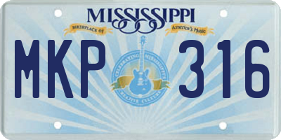 MS license plate MKP316