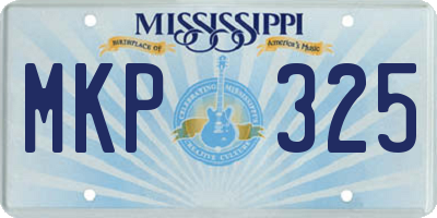 MS license plate MKP325
