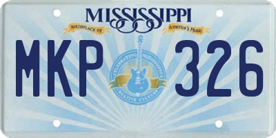 MS license plate MKP326